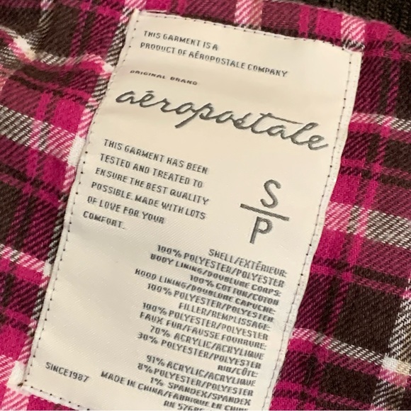 Vintage Aéropostale Bomber Vest with Faux Fur Hood - Picture 3 of 3